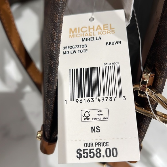 Michael Kors "Mirella" MD EW Tote Brown Shoulder Bag - 35F2G7ZT2B - Picture 8 of 16